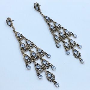 🔴 Antiqued Gold Dangle Statement Earrings